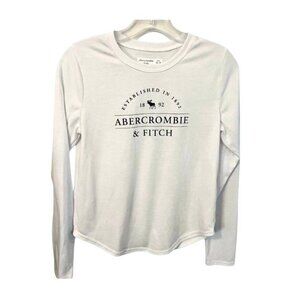Abercrombie & Fitch Kids Sleep Shirt Top White Long Sleeve Teen Size 15 16 XL